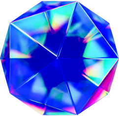 3D Holographic Glass Isohedron 